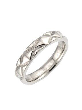 Chanel Quilted 46 Ring Pt Platinum